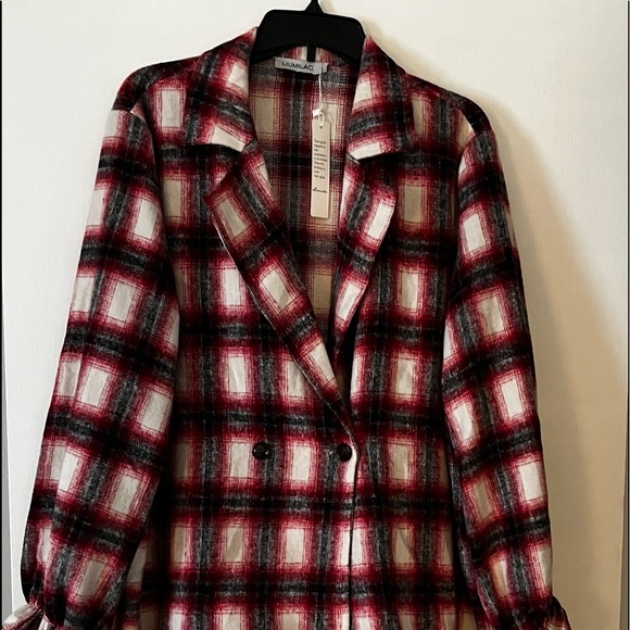 Liumlac Plaid Double Breasted Light Weight Jac… - Picture 1 of 10